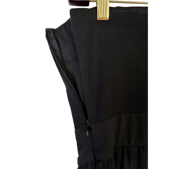 Leith Romper Maxi Overlay Black Anthropologie Crepe Sleeveless Medium - Picture 9 of 11